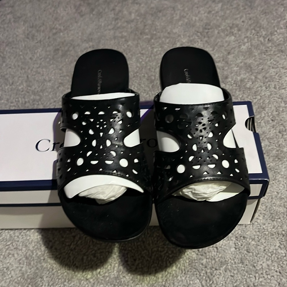 Croft & Barrow Women’s Black Sandal | Size 9.5